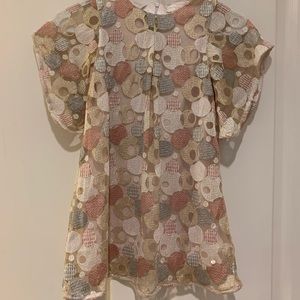 Bleu Comme Gris girls’ flutter sleeve dress